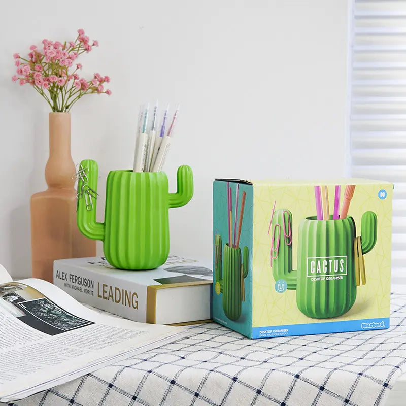 Multifunction Cactus Pen Holder and Desk Organizer