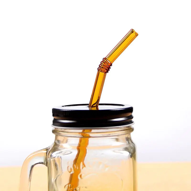 Colorful Straw Glass Drinking