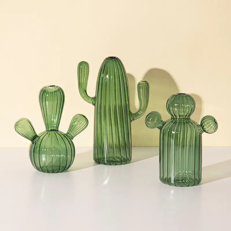 Modern Transparent Cactus Glass Vase