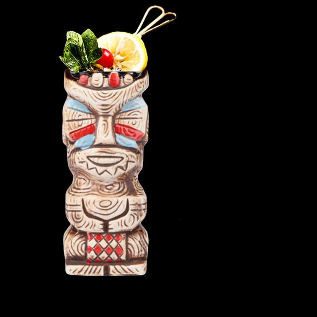 Red & Blue Tribal Totem Tiki Mug