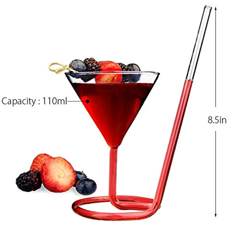 Spiral Straw Molecular Cocktail Glass