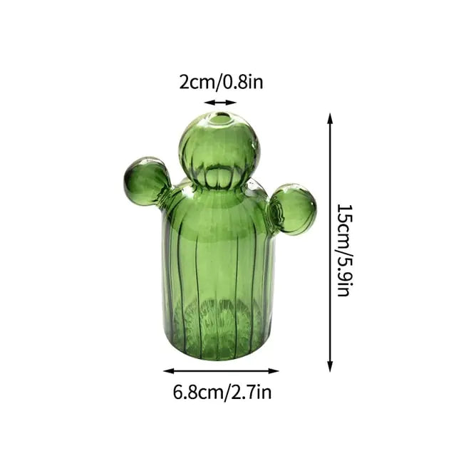 Modern Transparent Cactus Glass Vase