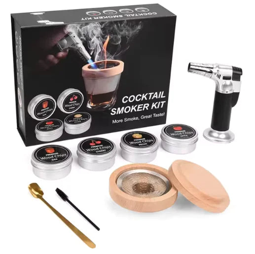 Cocktail Smoker Kit with 4 Wood Types & Torch