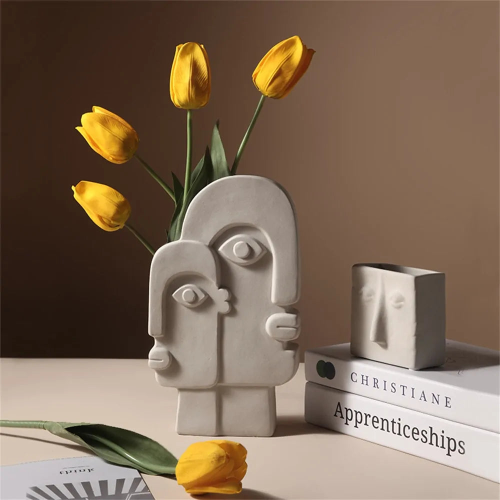 Muse Modern Art Face Ceramic Ornaments