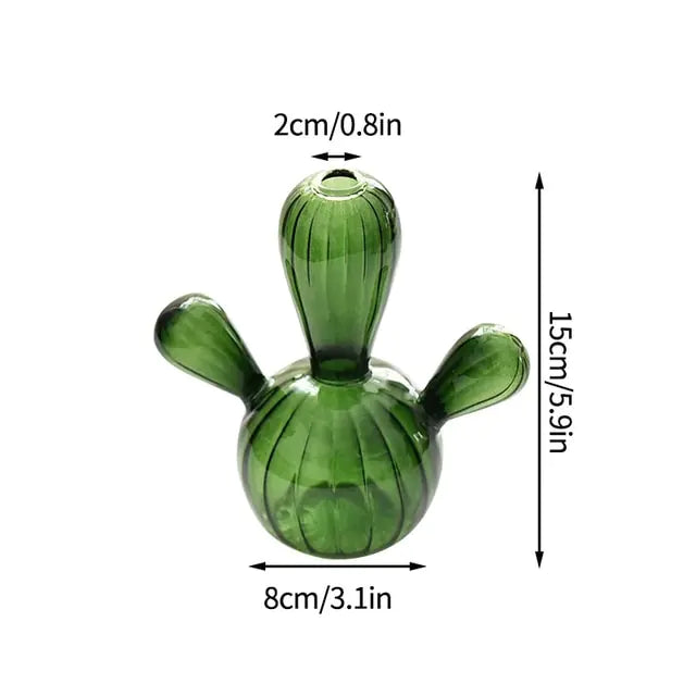 Modern Transparent Cactus Glass Vase