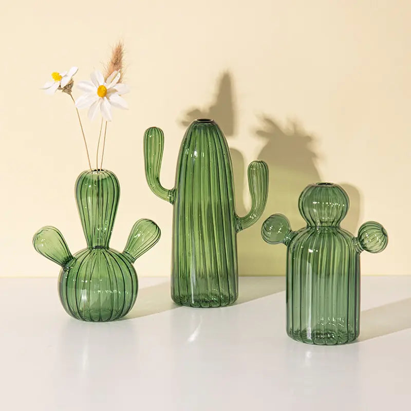 Modern Transparent Cactus Glass Vase