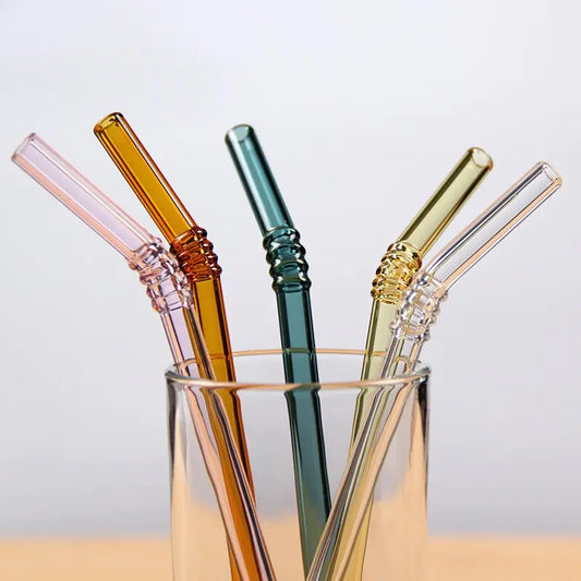 Colorful Straw Glass Drinking